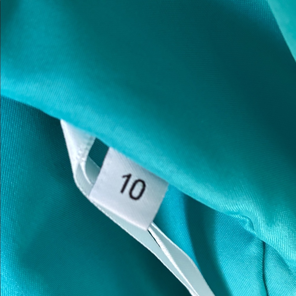 Girls Embellished  Party Dress - Aqua -Size 10 - Special Occassion/ Pageant - Picture 6 of 8